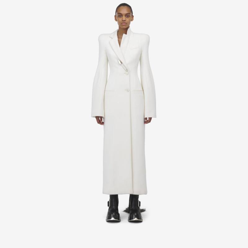 ALEXANDER MCQUEEN - Moulded Shoulder Double-breasted Coat - Item 810127QKABE9015